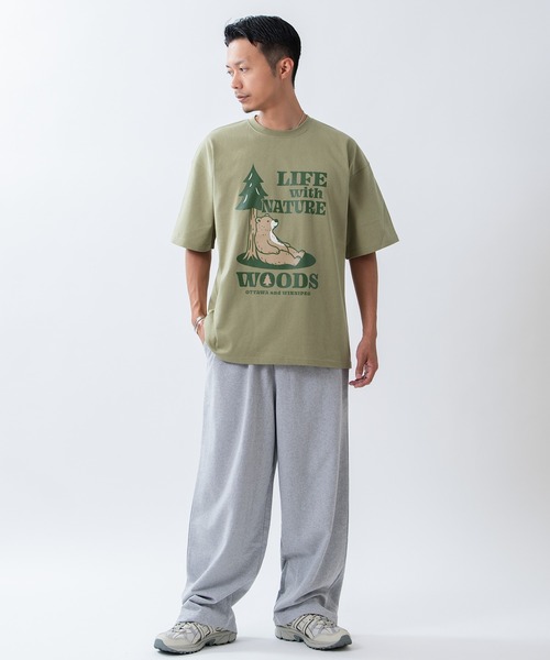 Woods(ウッズ)の「【WOODS】別注 プリント 半袖Tシャツ(Tシャツ/カットソー・メンズ・ブルー系/ホワイト/ブラック/ホワイト系1/ホワイト系/カーキ/ベージュ系1/ブラック系1/ブラック系・SMALL/MEDIUM/LARGE/X-LARGE)」の18枚目の写真