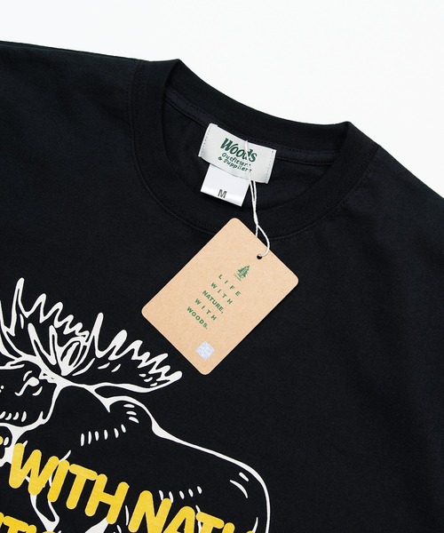 Woods(ウッズ)の「【WOODS】別注 プリント 半袖Tシャツ(Tシャツ/カットソー・メンズ・ブルー系/ホワイト/ブラック/ホワイト系1/ホワイト系/カーキ/ベージュ系1/ブラック系1/ブラック系・SMALL/MEDIUM/LARGE/X-LARGE)」の22枚目の写真