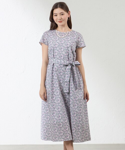 amaca(アマカ)の「【LIBERTY】May Morris サックワンピース(ワンピース・レディース・ダークネイビー/オフホワイト・38/40)」の2枚目の写真