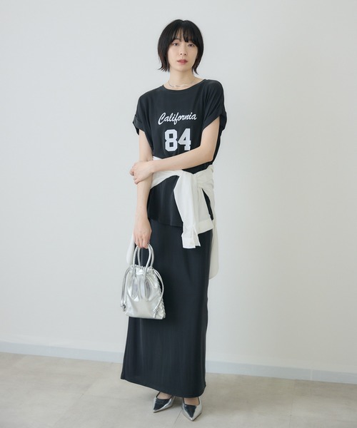Paradise Picnic(パラダイスピクニック)の「ROSIEE ソフト風合いフロッキーTシャツ(Tシャツ/カットソー・レディース・モカ/ブラック・FREE)」の22枚目の写真