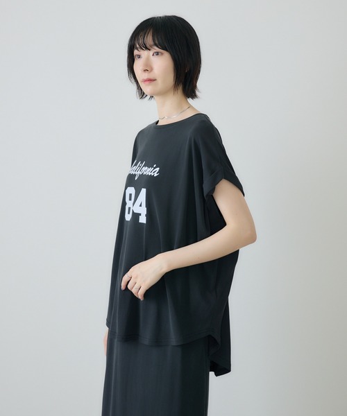 Paradise Picnic(パラダイスピクニック)の「ROSIEE ソフト風合いフロッキーTシャツ(Tシャツ/カットソー・レディース・モカ/ブラック・FREE)」の19枚目の写真