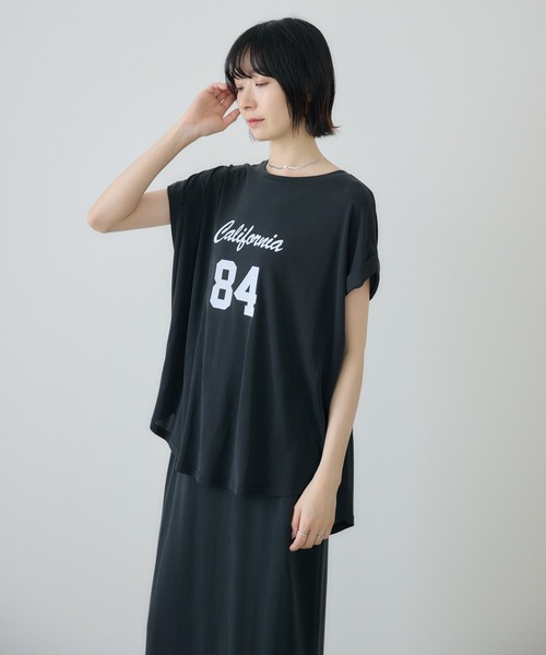 Paradise Picnic(パラダイスピクニック)の「ROSIEE ソフト風合いフロッキーTシャツ(Tシャツ/カットソー・レディース・モカ/ブラック・FREE)」の20枚目の写真