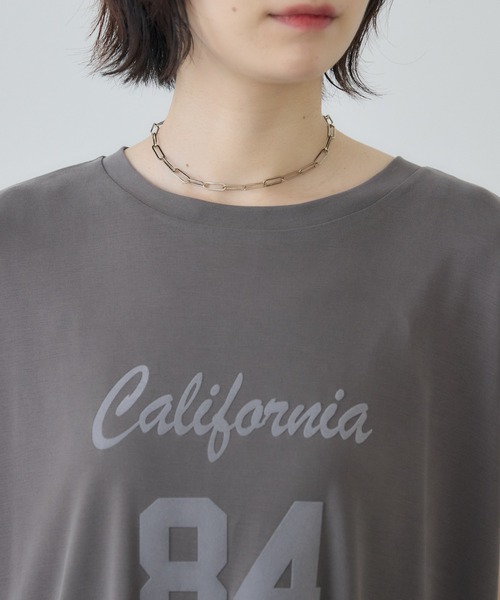 Paradise Picnic(パラダイスピクニック)の「ROSIEE ソフト風合いフロッキーTシャツ(Tシャツ/カットソー・レディース・モカ/ブラック・FREE)」の11枚目の写真