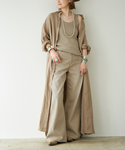 Deuxieme Classe(ドゥーズィエムクラス)の「LInen シャツドレス(ワンピース・レディース・タン/ベージュ・36/38)」の2枚目の写真