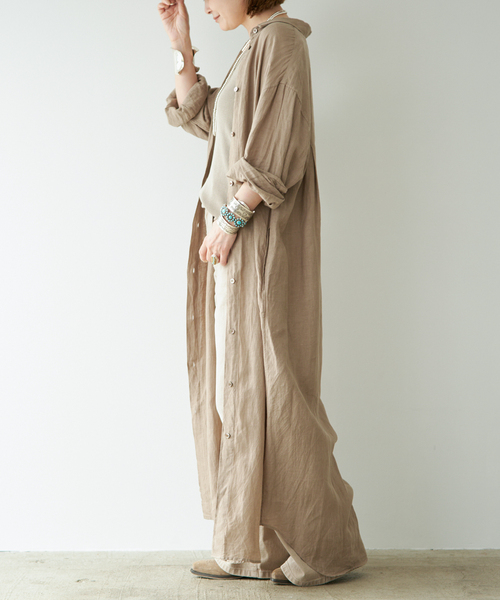 Deuxieme Classe(ドゥーズィエムクラス)の「LInen シャツドレス(ワンピース・レディース・タン/ベージュ・36/38)」の11枚目の写真
