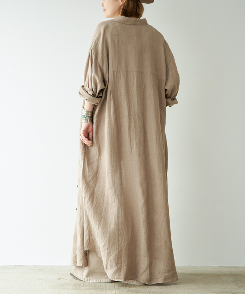 Deuxieme Classe(ドゥーズィエムクラス)の「LInen シャツドレス(ワンピース・レディース・タン/ベージュ・36/38)」の12枚目の写真