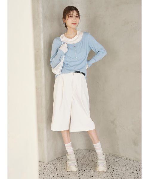 emmi（エミ）の「eco ベルトセットバミューダパンツ（その他パンツ・レディース・ブラック/ホワイト・0/1）」の10枚目の写真