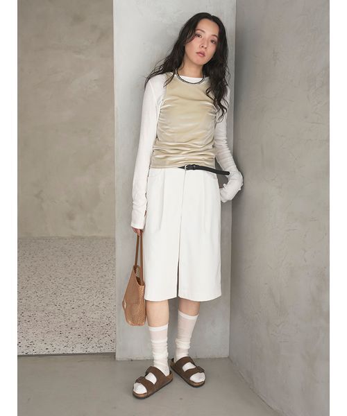 emmi（エミ）の「eco ベルトセットバミューダパンツ（その他パンツ・レディース・ブラック/ホワイト・0/1）」の8枚目の写真