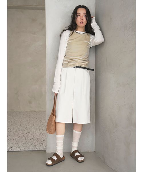 emmi（エミ）の「eco ベルトセットバミューダパンツ（その他パンツ・レディース・ブラック/ホワイト・0/1）」の7枚目の写真
