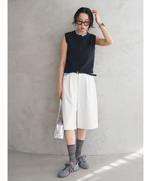 emmi（エミ）の「eco ベルトセットバミューダパンツ（その他パンツ・レディース・ブラック/ホワイト・0/1）」の6枚目の写真