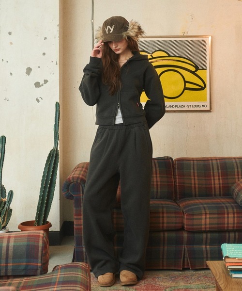 BENUA(ベヌア)の「ピグメントスウェットパンツ - Pigment sweat pants -(スウェットパンツ・レディース・ダークグレー/カーキ/ネイビー・MEDIUM/LARGE)」の4枚目の写真
