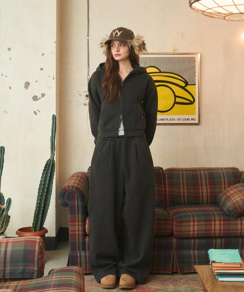 BENUA(ベヌア)の「ピグメントスウェットパンツ - Pigment sweat pants -(スウェットパンツ・レディース・ダークグレー/カーキ/ネイビー・MEDIUM/LARGE)」の5枚目の写真