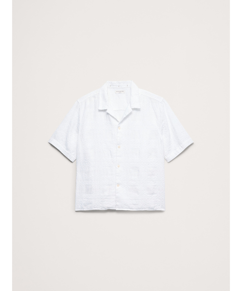 Banana Republic(バナナリパブリック)の「リラックスフィット エンブロイダリー リネン リゾートシャツ(シャツ/ブラウス・メンズ・ベージュ/ホワイト・S/M/L/XL)」の4枚目の写真