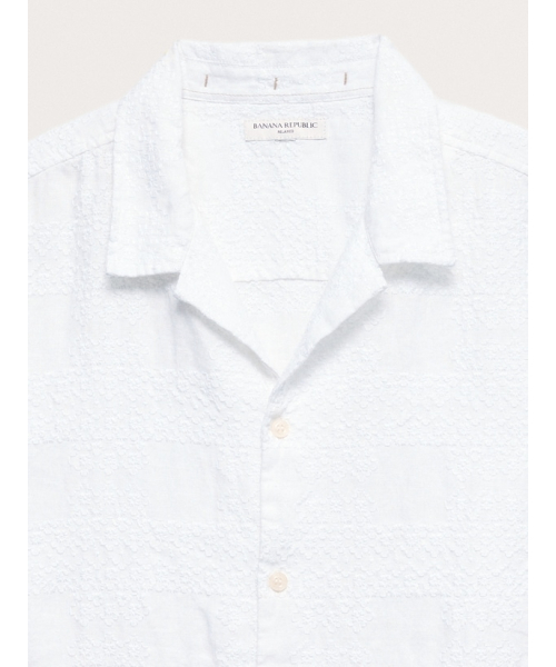 Banana Republic(バナナリパブリック)の「リラックスフィット エンブロイダリー リネン リゾートシャツ(シャツ/ブラウス・メンズ・ベージュ/ホワイト・S/M/L/XL)」の6枚目の写真