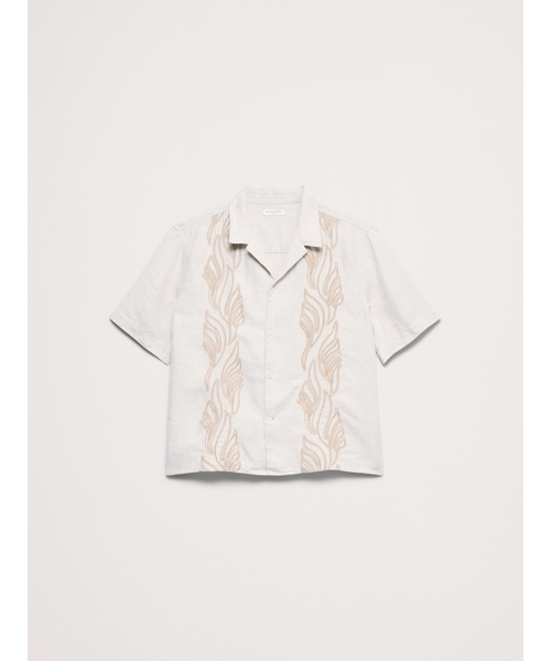 Banana Republic(バナナリパブリック)の「リラックスフィット エンブロイダリー リネン リゾートシャツ(シャツ/ブラウス・メンズ・ベージュ/ホワイト・S/M/L/XL)」の7枚目の写真