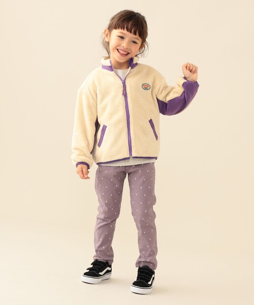 BEAMS mini(ビームスミニ)の「フリース ボア ジップ ブルゾン 2026FW(90~140cm)プチプラ 定番 人気 通園 通学(ブルゾン・キッズ・ホワイト系その他5/ネイビー・140/130/120/110/100/90)」の6枚目の写真