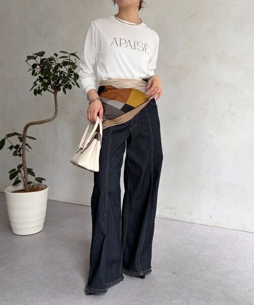 Jena espace merveilleux（ジェナ　エスパスメルヴェイユ）の「シアーロゴカットソー（Tシャツ/カットソー・レディース・ベージュ/オフホワイト/チャコールグレー・FREE）」の17枚目の写真
