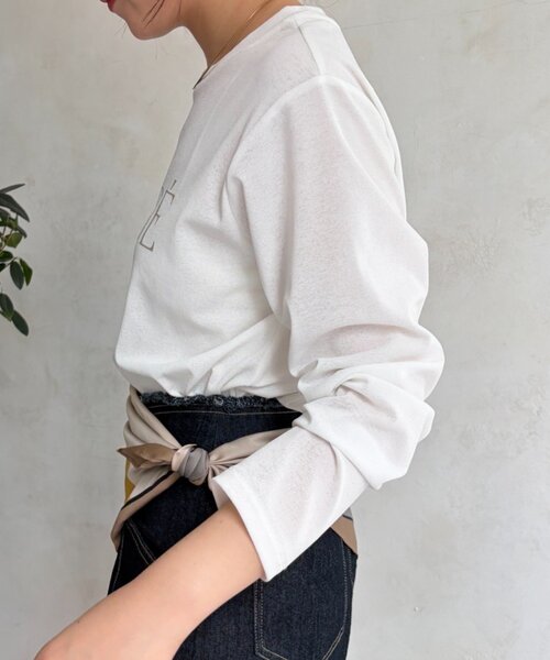 Jena espace merveilleux（ジェナ　エスパスメルヴェイユ）の「シアーロゴカットソー（Tシャツ/カットソー・レディース・ベージュ/オフホワイト/チャコールグレー・FREE）」の21枚目の写真