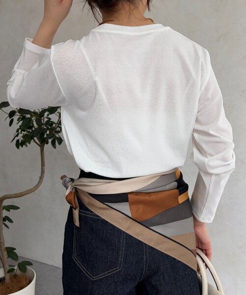 Jena espace merveilleux（ジェナ　エスパスメルヴェイユ）の「シアーロゴカットソー（Tシャツ/カットソー・レディース・ベージュ/オフホワイト/チャコールグレー・FREE）」の22枚目の写真