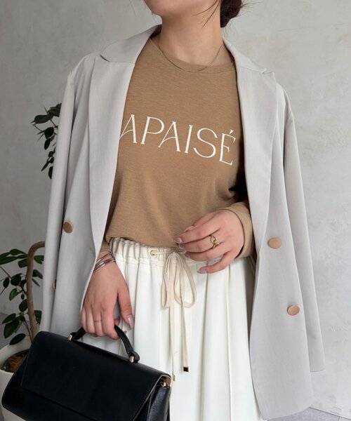Jena espace merveilleux（ジェナ　エスパスメルヴェイユ）の「シアーロゴカットソー（Tシャツ/カットソー・レディース・ベージュ/オフホワイト/チャコールグレー・FREE）」の15枚目の写真