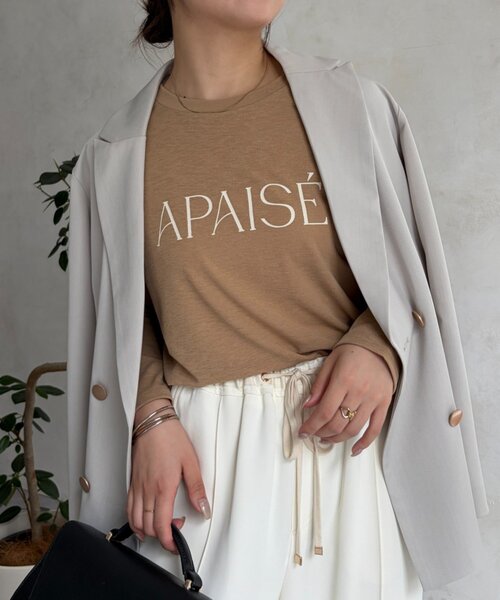 Jena espace merveilleux（ジェナ　エスパスメルヴェイユ）の「シアーロゴカットソー（Tシャツ/カットソー・レディース・ベージュ/オフホワイト/チャコールグレー・FREE）」の16枚目の写真