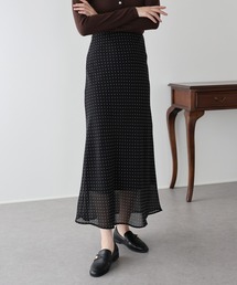 《ドット＆フラワー柄追加》アソート柄シアーロングスカート