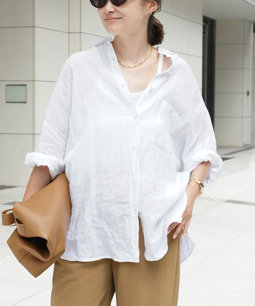 Deuxieme Classe（ドゥーズィエムクラス）の「*New Linen ワイドシャツ（シャツ/ブラウス・レディース・ホワイト・FREE）」の7枚目の写真