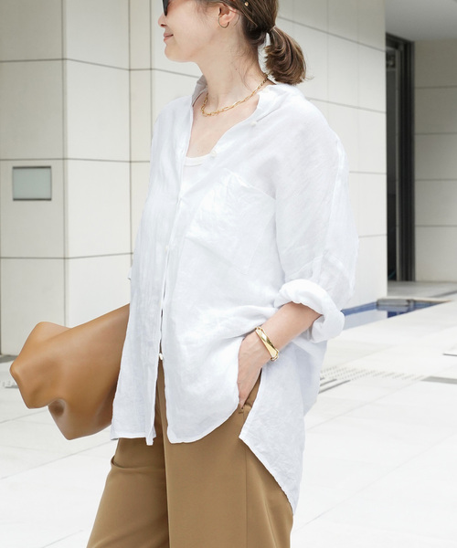 Deuxieme Classe（ドゥーズィエムクラス）の「*New Linen ワイドシャツ（シャツ/ブラウス・レディース・ホワイト・FREE）」の8枚目の写真