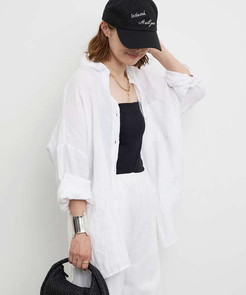 Deuxieme Classe（ドゥーズィエムクラス）の「*New Linen ワイドシャツ（シャツ/ブラウス・レディース・ホワイト・FREE）」の9枚目の写真