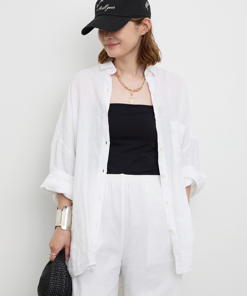 Deuxieme Classe（ドゥーズィエムクラス）の「*New Linen ワイドシャツ（シャツ/ブラウス・レディース・ホワイト・FREE）」の10枚目の写真