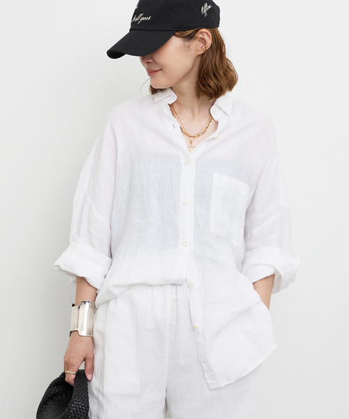 Deuxieme Classe（ドゥーズィエムクラス）の「*New Linen ワイドシャツ（シャツ/ブラウス・レディース・ホワイト・FREE）」の15枚目の写真