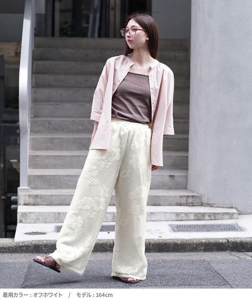 e-zakkamania stores(イーザッカマニアストアーズ)の「フラワーメッシュパンツ(その他パンツ・レディース・オフホワイト/ブラック・フリー)」の11枚目の写真
