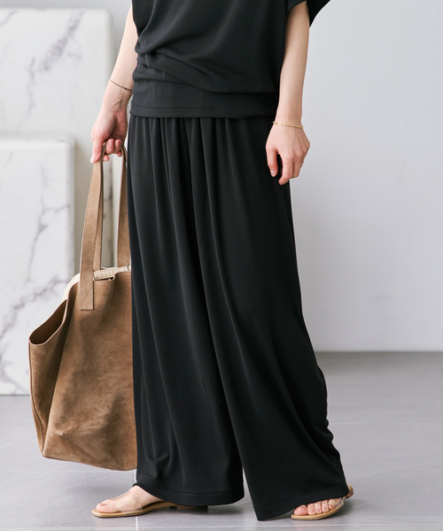 plage(プラージュ)の「《追加》Jersey Drape パンツ 2(その他パンツ・レディース・ブラック/ネイビー/ブラウン・34/36/38)」の1枚目の写真
