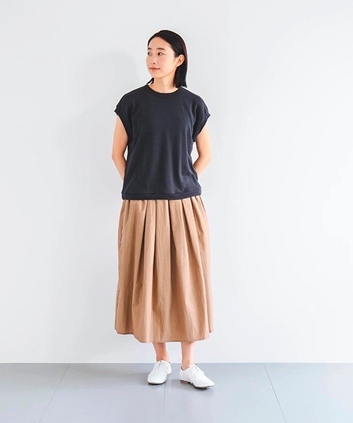 D(ディー)の「エアーループスウェット【フレンチスリーブ】(Tシャツ/カットソー・レディース・ブルー/チャコールグレー・MEDIUM)」の9枚目の写真