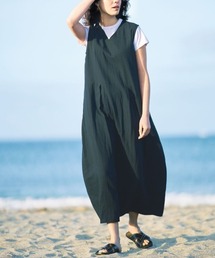 mensha! ガーゼでドレスアップ!リネン混コクーンワンピース
