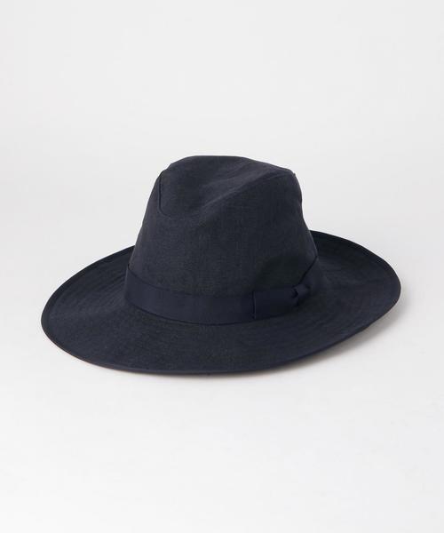 KIJIMA TAKAYUKI(キジマ タカユキ)の「KIJIMA TAKAYUKI(キジマタカユキ) LINEN WIDE BRIM HAT(ハット・メンズ・ホワイト/ネイビー・2)」の2枚目の写真