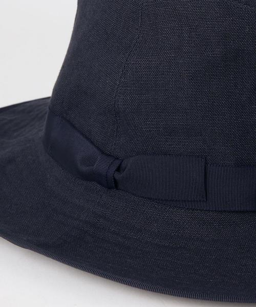 KIJIMA TAKAYUKI(キジマ タカユキ)の「KIJIMA TAKAYUKI(キジマタカユキ) LINEN WIDE BRIM HAT(ハット・メンズ・ホワイト/ネイビー・2)」の4枚目の写真