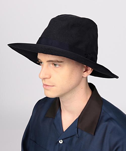 KIJIMA TAKAYUKI(キジマ タカユキ)の「KIJIMA TAKAYUKI(キジマタカユキ) LINEN WIDE BRIM HAT(ハット・メンズ・ホワイト/ネイビー・2)」の6枚目の写真