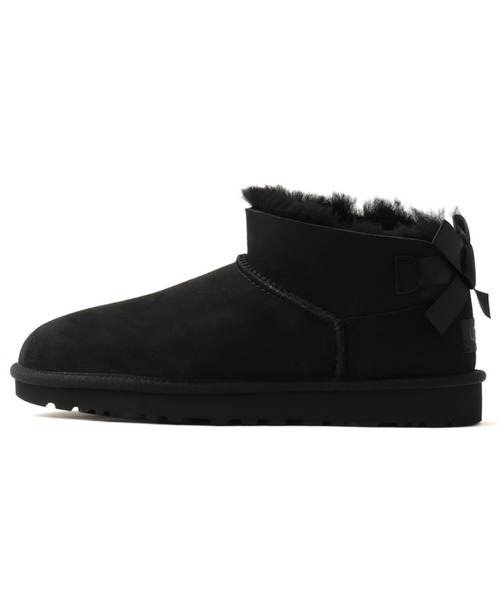 UGG（アグ）の「UGG W ULTRA MINI BAILEY BOW / アグ ウルトラ ミニ ベイリー ボウ（ブーツ・レディース・ブラック・23.0cm/22.0cm/25.0cm/24.0cm）」の4枚目の写真