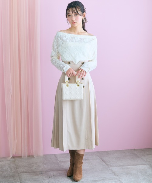 marun(マルン)の「<大きいサイズ>コルセットデザインフレアスカート marun(スカート・レディース・ブラック/ベージュ・3L/LL/L/5L/4L)」の14枚目の写真