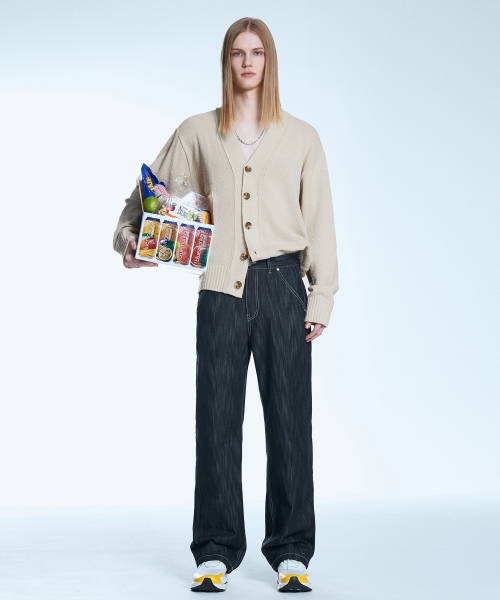 SECONDMONO(セカンドモノローグ)の「コットンブークレニットカーディガンベージュ SECD001BEIGE(カーディガン/ボレロ・メンズ・その他・MEDIUM/LARGE)」の2枚目の写真