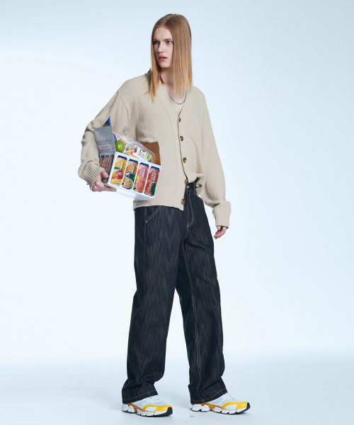 SECONDMONO(セカンドモノローグ)の「コットンブークレニットカーディガンベージュ SECD001BEIGE(カーディガン/ボレロ・メンズ・その他・MEDIUM/LARGE)」の4枚目の写真