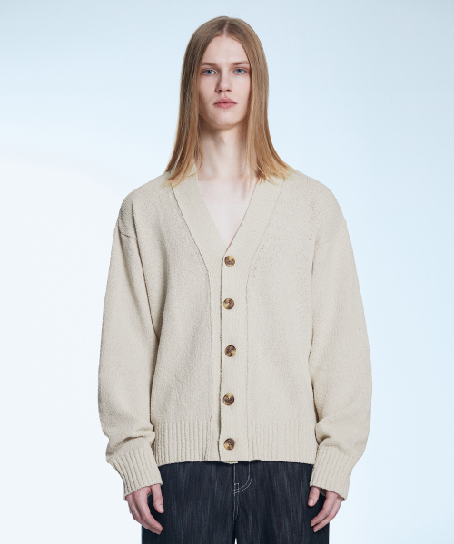 SECONDMONO(セカンドモノローグ)の「コットンブークレニットカーディガンベージュ SECD001BEIGE(カーディガン/ボレロ・メンズ・その他・MEDIUM/LARGE)」の5枚目の写真
