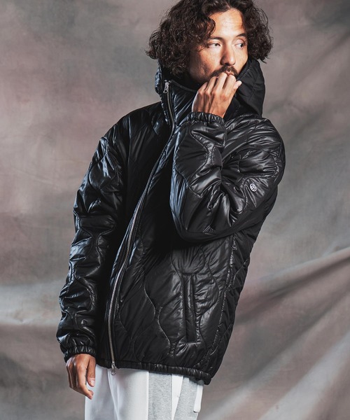 ANGENEHM(アンゲネーム)の「mj11785-Wave Quilted Zip Hooded Coat キルトナイロンフーディージャケット(AG07-012acg)(ナイロンジャケット・メンズ・ダークブルー/ブラック/カーキ/グレイッシュベージュ・S/M/L)」の19枚目の写真