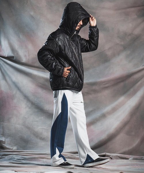 ANGENEHM(アンゲネーム)の「mj11785-Wave Quilted Zip Hooded Coat キルトナイロンフーディージャケット(AG07-012acg)(ナイロンジャケット・メンズ・ダークブルー/ブラック/カーキ/グレイッシュベージュ・S/M/L)」の22枚目の写真