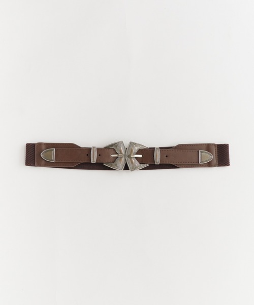 Double buckle faux leather belt / ダブルバックル フェイクレザー
