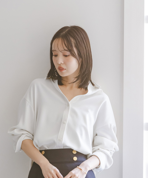 Noble（ノーブル）の「《追加・新色》シーズンカラープレーンシャツ（シャツ/ブラウス・レディース・ホワイト/ピンク系その他/ライトイエロー・FREE）」の12枚目の写真