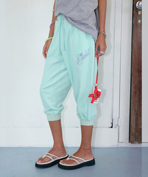 ROSE TYPO CAPRI JOGGER PANTS IN MINT