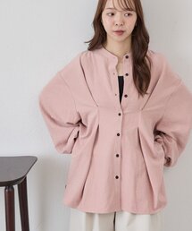 【WEB限定 】ピーチスキンタックオーバーシャツ