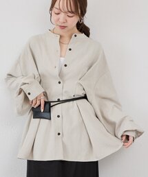 【WEB限定 】ピーチスキンタックオーバーシャツ